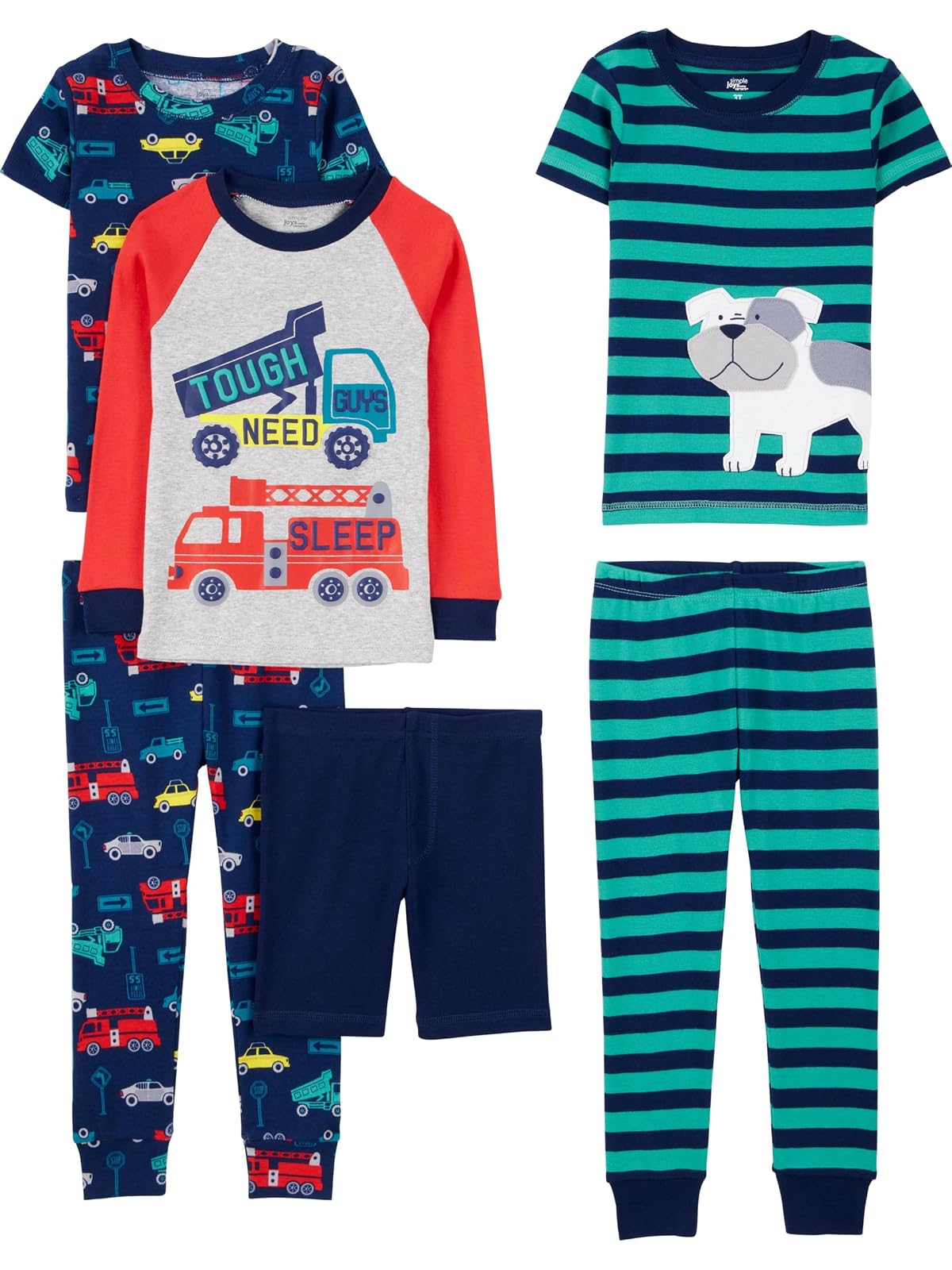 Pijama de Algodón de 6 Piezas, Simple Joys by Carter's