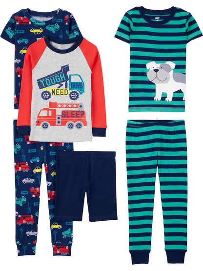 Pijama de Algodón de 6 Piezas, Simple Joys by Carter's