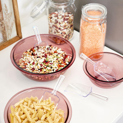 InterDesign Basic Cuchara dosificadora de 1/3 de taza, cucharas medidoras grandes de plástico, juego de 4 piezas para medidas de cocina, transparente