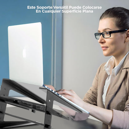 Pyle Soporte para Laptop Ajustable Portátil - Base para Monitores de 6.3 a 10.9 Pulgadas Ideal para Trabajo, Gaming y Oficina