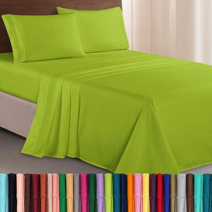 Elegant Comfort Juego de Sábanas 6 Piezas Microfibra Premium - Twin - Twin XL - Lima