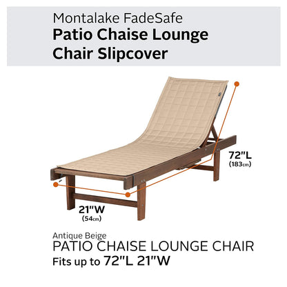 Classic Accessories Montlake - Funda Impermeable de 72 Pulgadas, Color Beige Envejecido, para Muebles de Patio