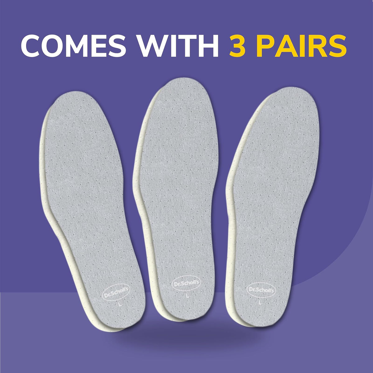 Plantillas acolchadas sin calcetines Dr. Scholl's Go, 3 pares, recortadas para adaptarse