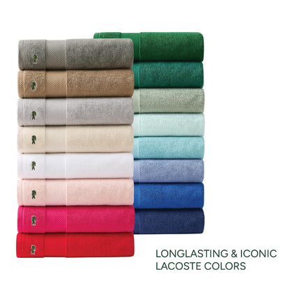 Lacoste Heritage - Toalla de baño 100% algodón Supima (Tela de Mezclilla Ligera, 35 x 70 Pulgadas), Altamente Absorbente y de Secado rápido, Toalla de baño súper Suave de Alta Calidad, Esencial para