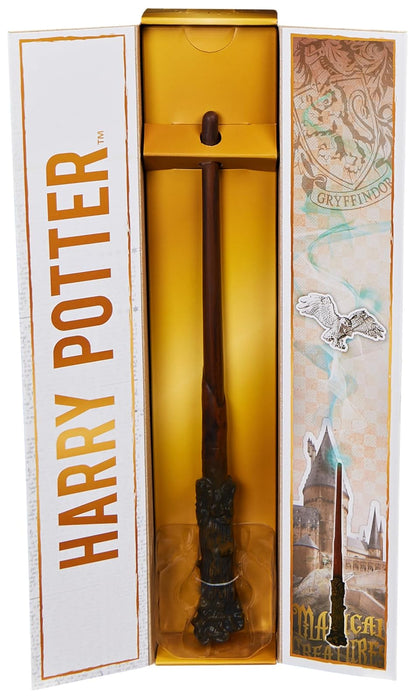 Wizarding World Harry Potter - Auténtica Varita mágica de Harry Potter con Soporte de Hogwarts, 30,5 cm, Juguete para niños a Partir de 14 años