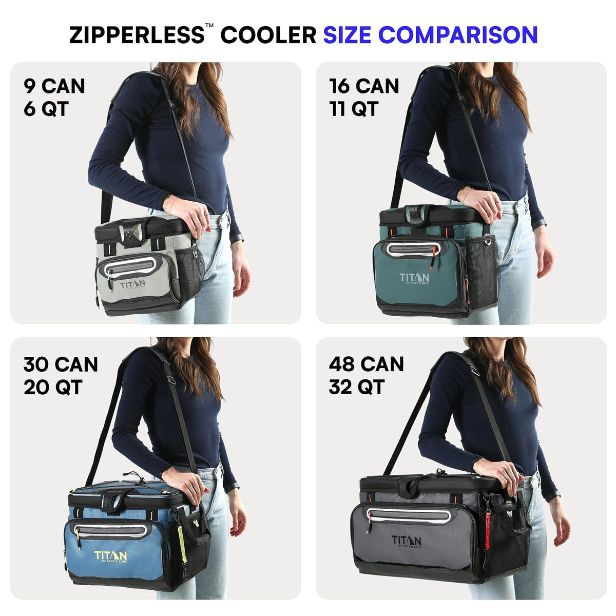 Arctic Zone Titan Deep Freeze Cooler - Zipperless Hardbody Cooler - Small & Large Capacity- Beach & Camping Cooler - Deep Freeze Insulation, HardBody Liner, and SmartShelf