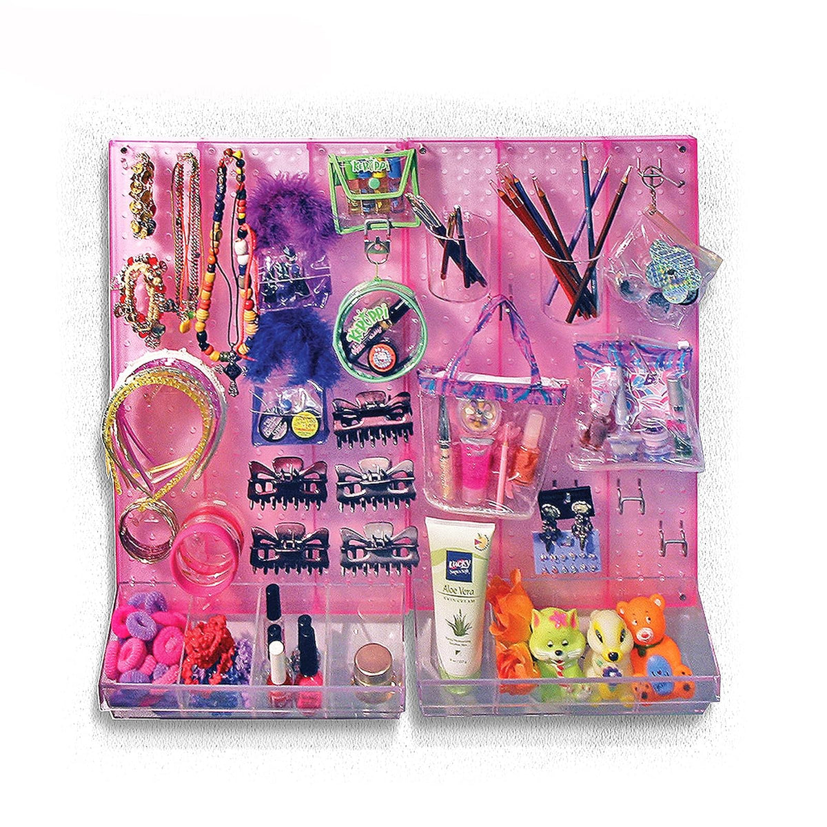 Azar Displays Kit Organizador de Pared Tablero de Clavijas 70 Piezas Rosa