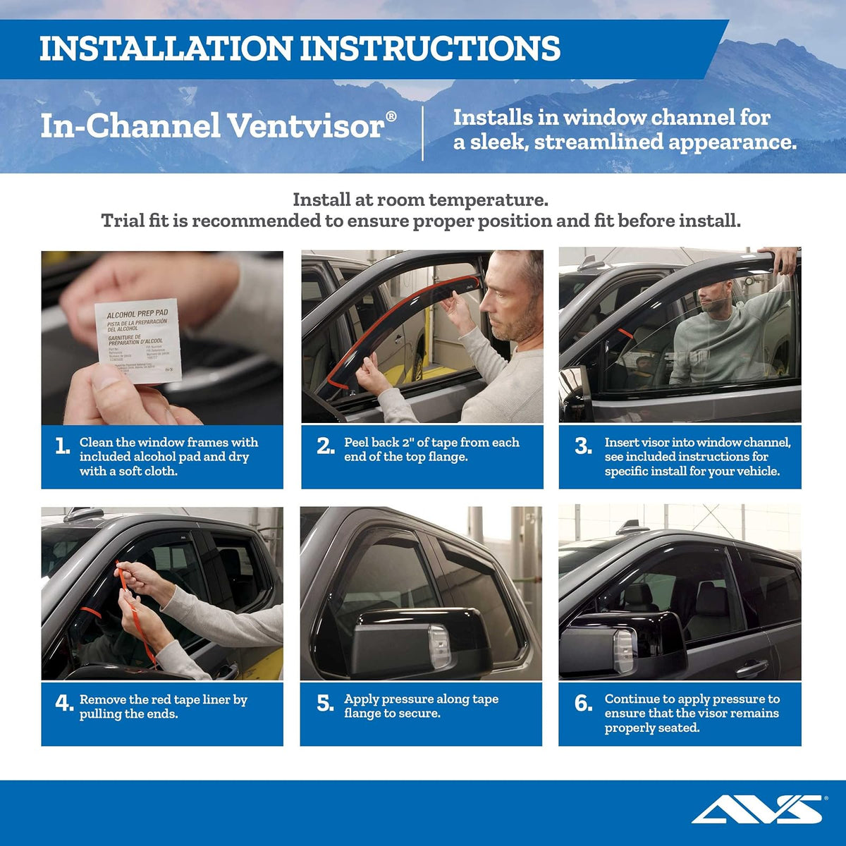 Auto Ventshade [AVS] Protectores de lluvia en canal para furgonetas Ford Econoline 1992-2006 | Viseras de ventilación de ventana, 2 piezas - Smoke | 192077