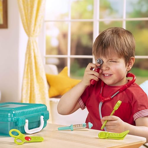 Battat Kit médico de Lujo con maletín para Juego de médicos | Set de 11 piezas con estetoscopio, termómetro, jeringa, tijeras y maletín para juego de médicos, 3 años y +
