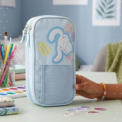Ruz Lapicera Doble Casual | Cinnamoroll | 100% Poliéster | Bolso Escolar para Niños con Múltiples Bolsillos y Cierre de Cremallera | Recomendado desde 3 años
