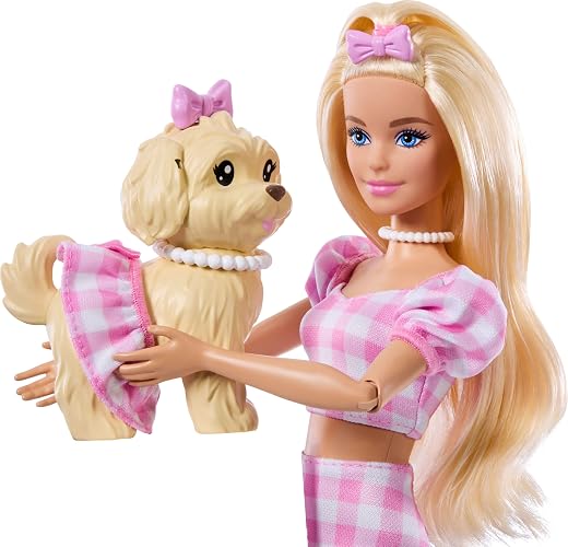 Barbie Fashion & Beauty Muñeca Looks Iguales Malibú y Perrito para niñas de 3 años en adelante