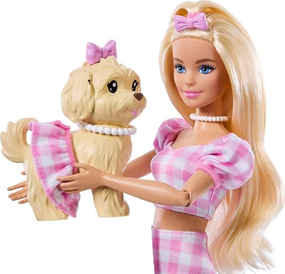 Barbie Fashion & Beauty Muñeca Looks Iguales Malibú y Perrito para niñas de 3 años en adelante