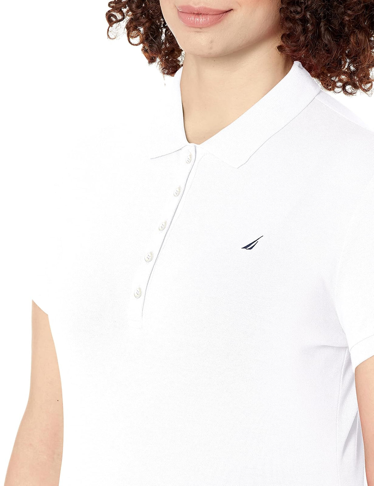 Nautica Polo de Manga Corta de 5 Botones Transpirable 100% algodón Camisa de Polo para Mujer