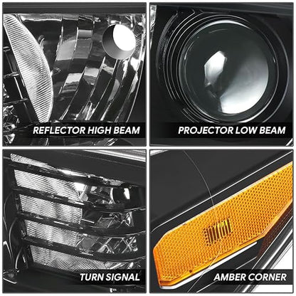 DNA MOTORING Conjunto de Faros Delanteros Compatibles con Tacoma 2016-2023 LED DRL Bisel Negro