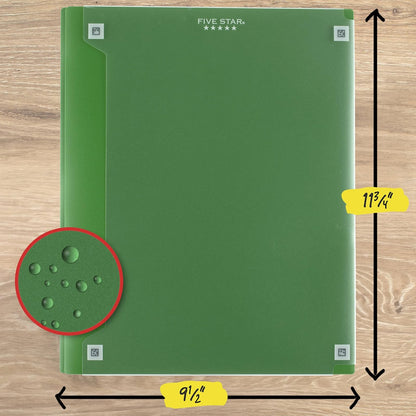 Five Star - Carpeta de 2 bolsillos + aplicación de estudio, paquete de 4, carpetas de plástico con cierres de punta y cubierta transparente personalizable, capacidad para papel de 8-1/2 x 11 pulgadas