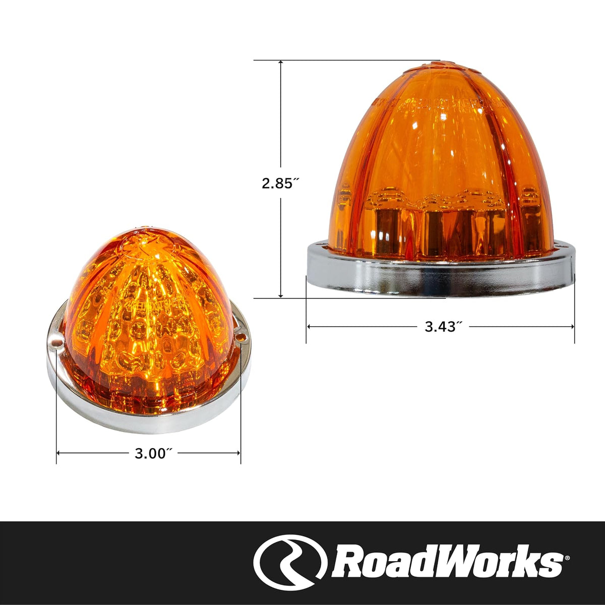 RoadWorks HEROACWMMINI-8 Mini Luces de Sandía Ámbar Transparente para Vehículos, Paquete de 8
