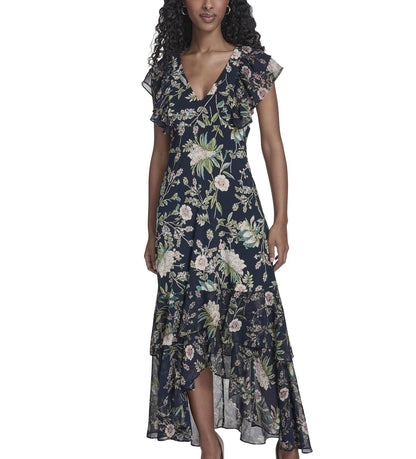 Tommy Hilfiger Light V Neck Flattering Maxi Dress Vestido Mujer
