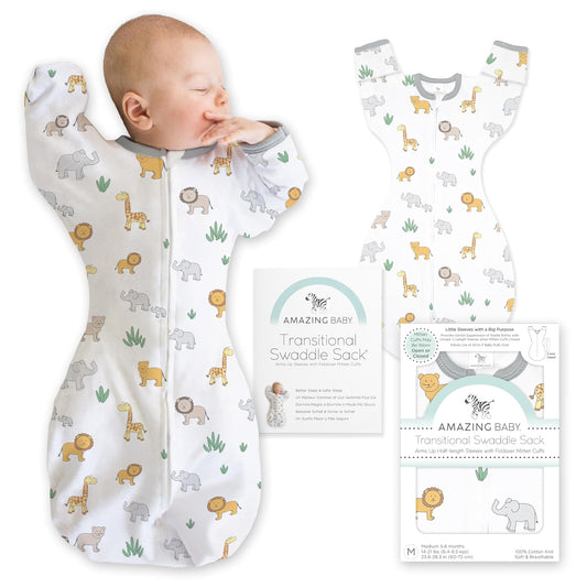 Amazing Baby Saco de Transición para Bebé Mangas Medias Pequeño 6-14 Libras