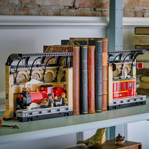LEGO Harry Potter Rincón Entre Libros: Expreso de Hogwarts Mágico Juguete, Sujetalibros Construible, Adorno Personalizable, Divertido Set Coleccionable, Regalo para Niños 76450