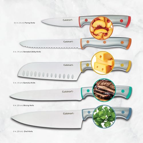 Cuisinart C77CR-10P - Juego de remaches de color de acero inoxidable ColorCore™ con protectores de hoja