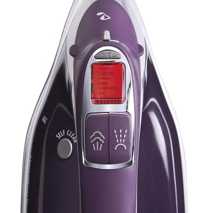 Hamilton Beach 19902R Durathon Plancha Digital con Cable Retractil, Color Gris/Morado