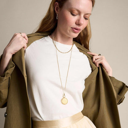 Fossil - Collar de Cadena con Colgante de Acero Inoxidable para Mujer
