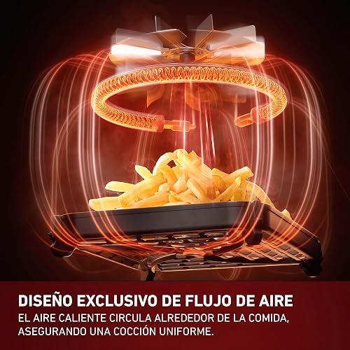 T-FAL Freidora de aire Digital Infrared 5L | Tecnología Infrarroja, ventana de visualización, 7 programas automáticos, Más rápido, más jugoso, más crujiente. EY8158U0