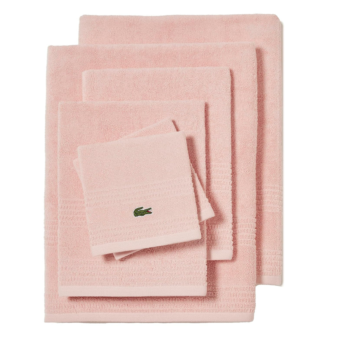 Lacoste Grand Slam - Juego de Toallas de 6 Piezas, Color Rosa Claro