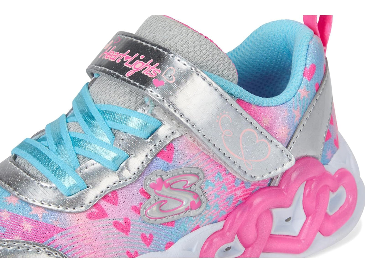 Skechers Infinite Heart Lights Zapatillas para niña | Casual, luces S, entresuela iluminada, cierre adaptable, gancho y bucle