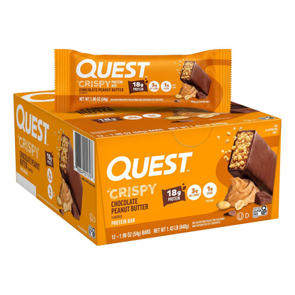 Quest Nutrition Quest Hero Crispy Barra De Proteína Sabor Chocolate Con Crema De Cacahuate - 12 Piezas, color, 12 count, pack of/paquete de