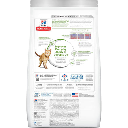 Hill's Science Diet Senior Vitality Croquetas para Gato Sabor Pollo 1.4Kg | Croquetas Hill's para gato, pollo real, vitalidad senior, salud de órganos vitales, energía diaria