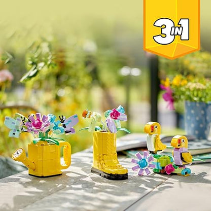 LEGO Creator Flores en Regadera Juguete 3en1 con Bota y pájaros 31149