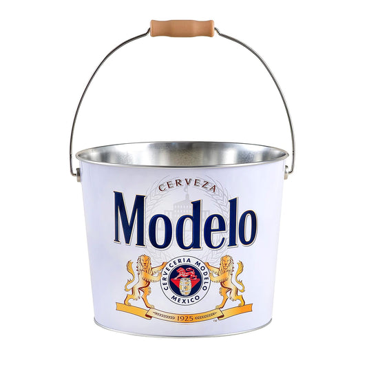 The Tin Box Company Modelo - cubeta de Bebidas con Mango de Alambre Modelo (433317-12), Color Blanco