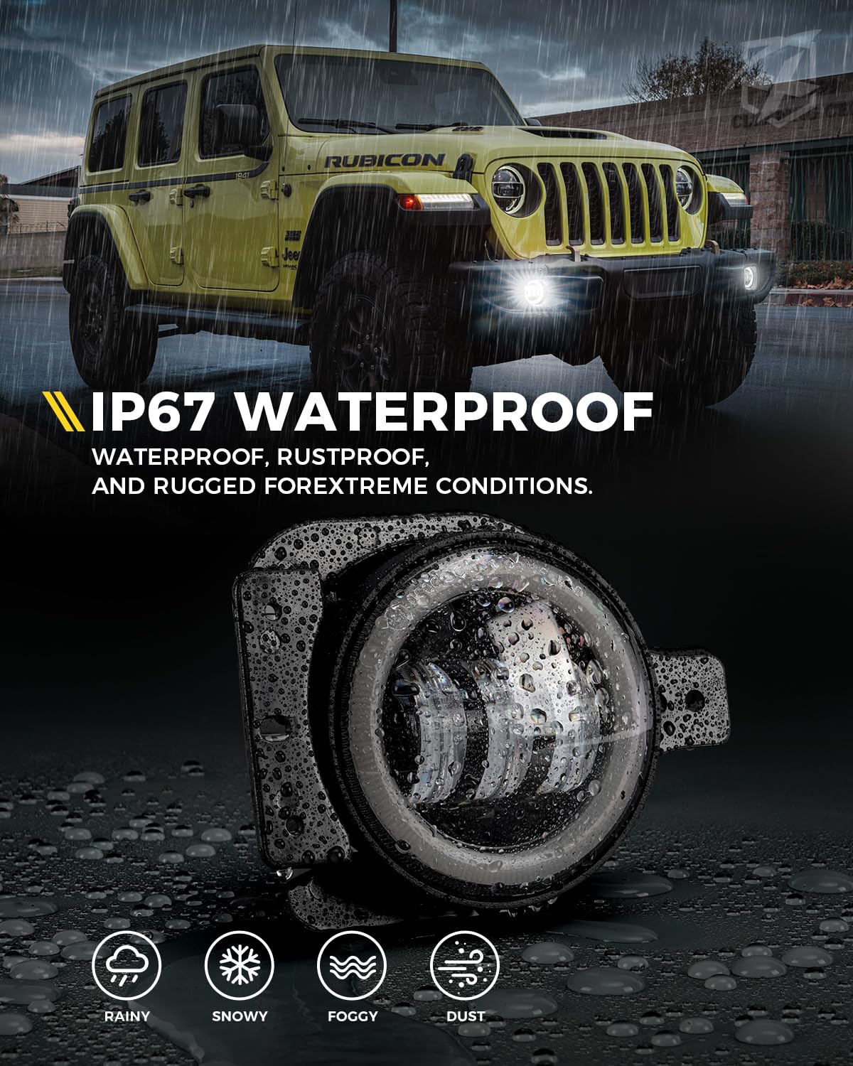 Xprite Ultra 300% luces antiniebla LED de 60 W con DRL compatibles con Jeep Wrangler JL JLU y 2020+ Gladiator JT, DOT, 6500K, Plug N Play, lámpara antiniebla de parachoques delantero con 2