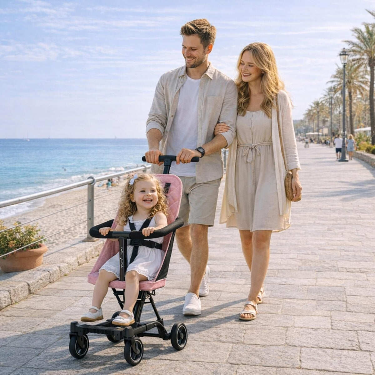 Dream On Me - Cochecito y silla de paseo Universal Coast en rosa