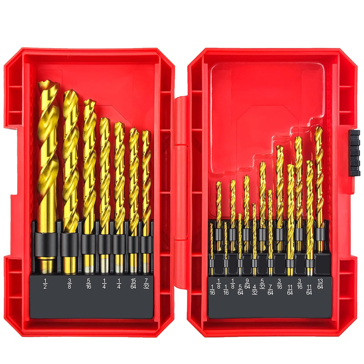 YIYITOOLS - Juego de 21 brocas de titanio para cortar metales duros, como acero inoxidable, aleación de aluminio y aleación de titanio, 21 piezas