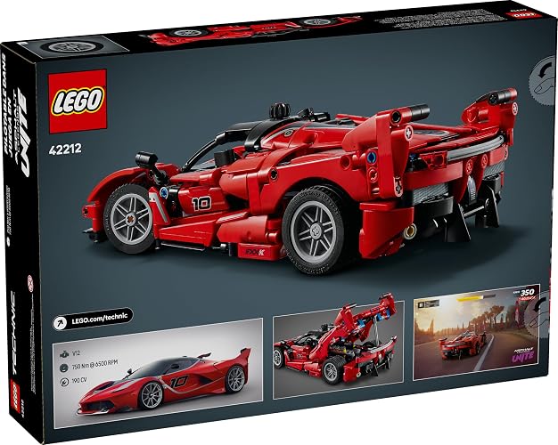 Lego Technic Ferrari FXX K Modelo de Auto en Kit, Juguete de Construcción Stem, Set de Vehículo, Idea de Regalo para Niños y Niñas de 10 Años en Adelante 42212