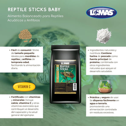 Lomas Reptile Sticks Baby 1.5 kg Alimento para Reptiles Acuáticos y Anfibios