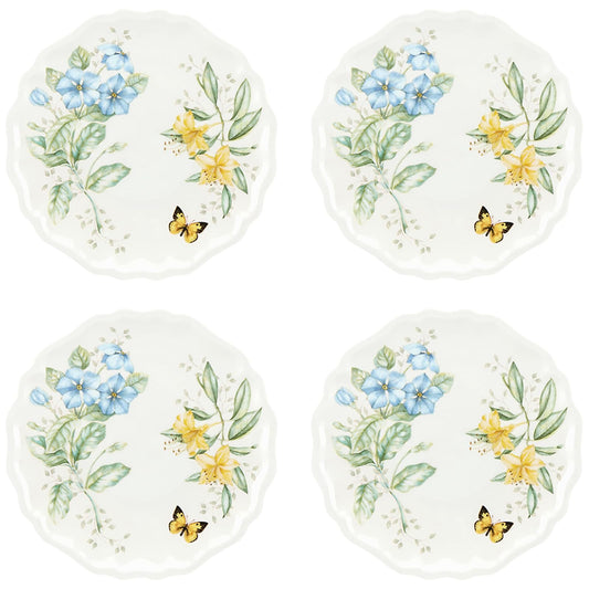 Lenox Butterfly Meadow Melamine Dinner Plates (Set of 4), White