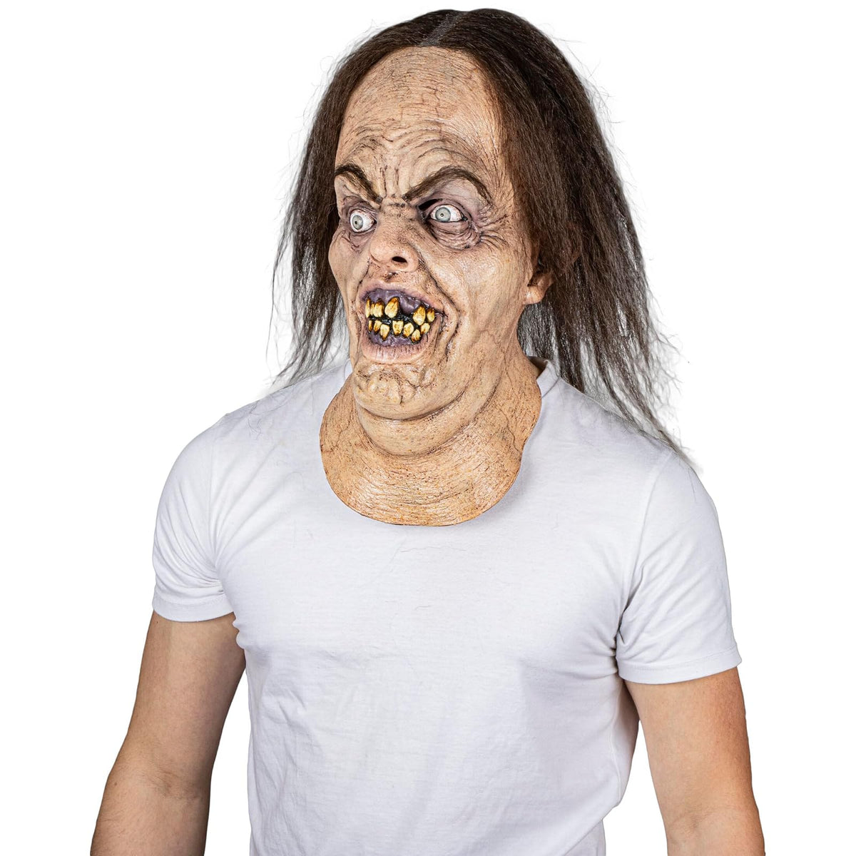 Ghoulish Productions Máscara Igor con Cuello de Látex Criatura Monstruosa Estilo Ogro Diseño Horror Hecha a Mano para Halloween Disfraz Terror