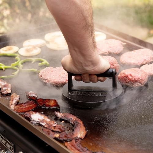 Cuisinart CISB-111 Smashed Burger Press, Cast Iron | Prensa de hierro fundido que ayuda a sellar y crear hamburguesas crujientes por fuera y jugosas por dentro.