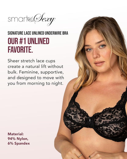Smart & Sexy Brasier de Encaje sin Aros para Mujer, Hot Fire, 46DDD
