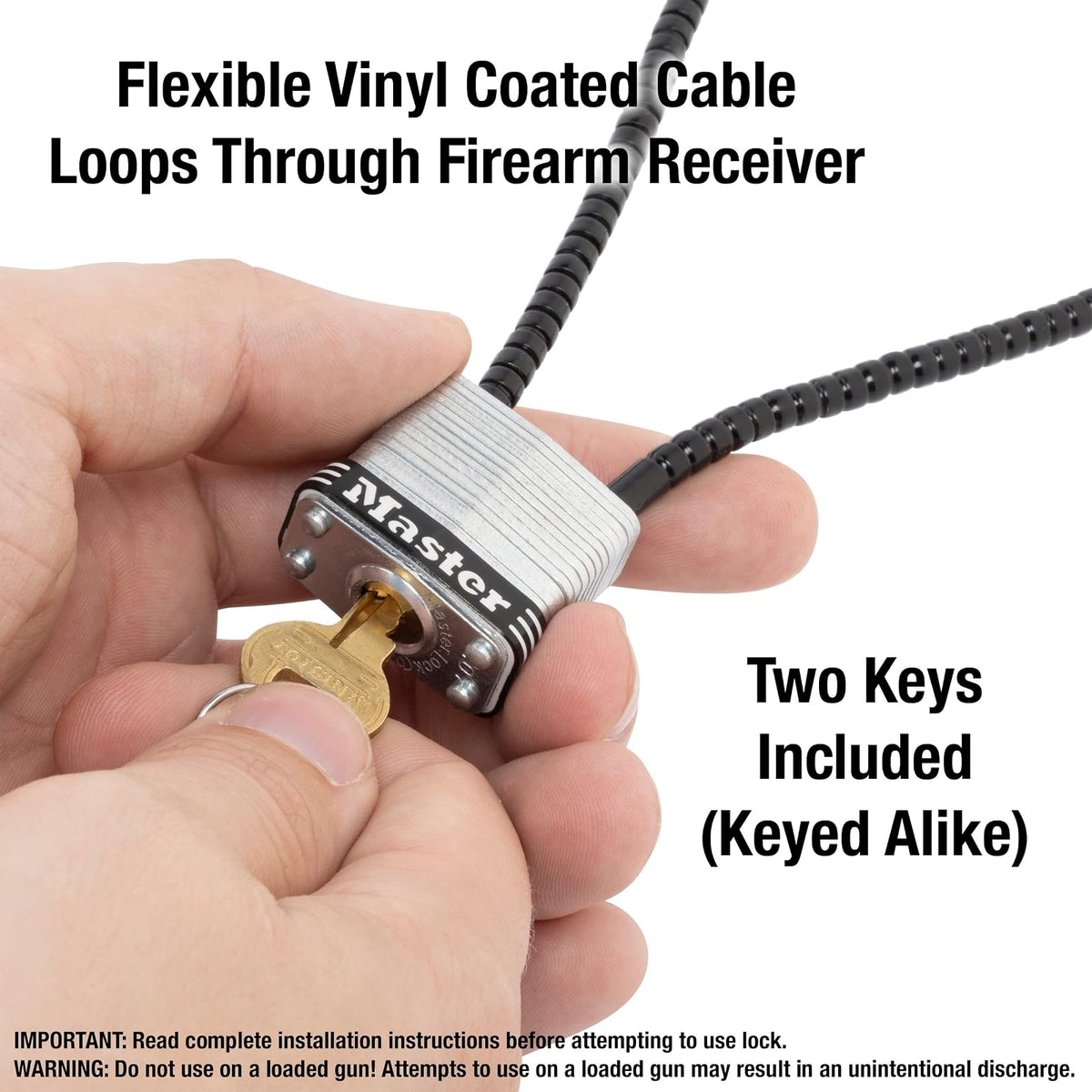 Master Lock 107DSPT Cable Gun Lock, Keyed Different