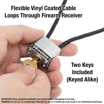 Master Lock 107DSPT Cable Gun Lock, Keyed Different