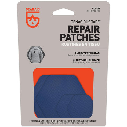 GEAR AID - Cinta Hexagonal Tenacious de 2.5 Pulgadas y 1.5 Pulgadas, Parches de reparación de Tela para Exteriores microRipstop Que se Pela y Pega para Fijar Agujeros y Quemaduras en Chaquetas de