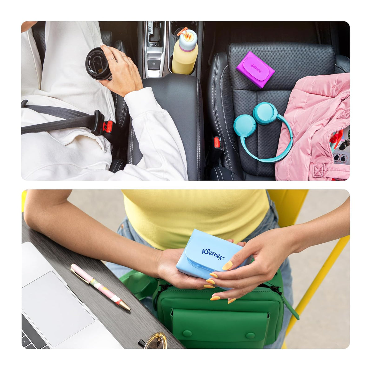 Kleenex Pa?os Faciales Ultra Suaves Snap & Go | 9 Paquetes para Llevar, 25 Pa?os por Paquete, 3 Capas, El Embalaje Puede Variar