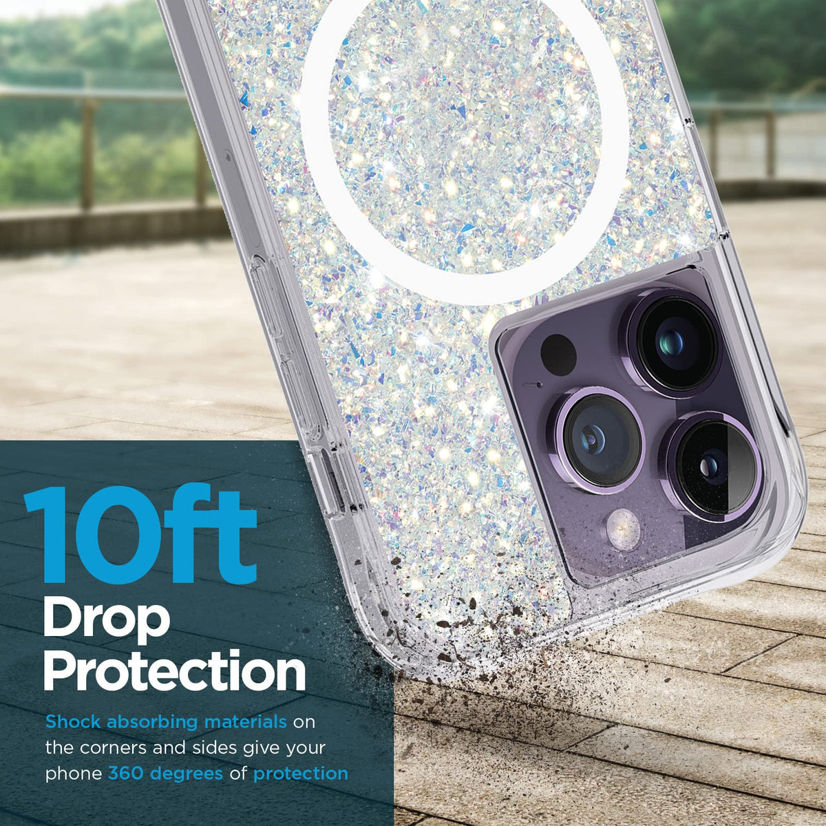 Case-Mate iPhone 14 Pro Case - Twinkle Stardust [10FT Drop Protection] [Compatible with MagSafe] Magnetic Cover with Cute Bling Sparkle for iPhone 14 Pro 6.1", Anti-Scratch, Shock Absorbent, Slim Fit