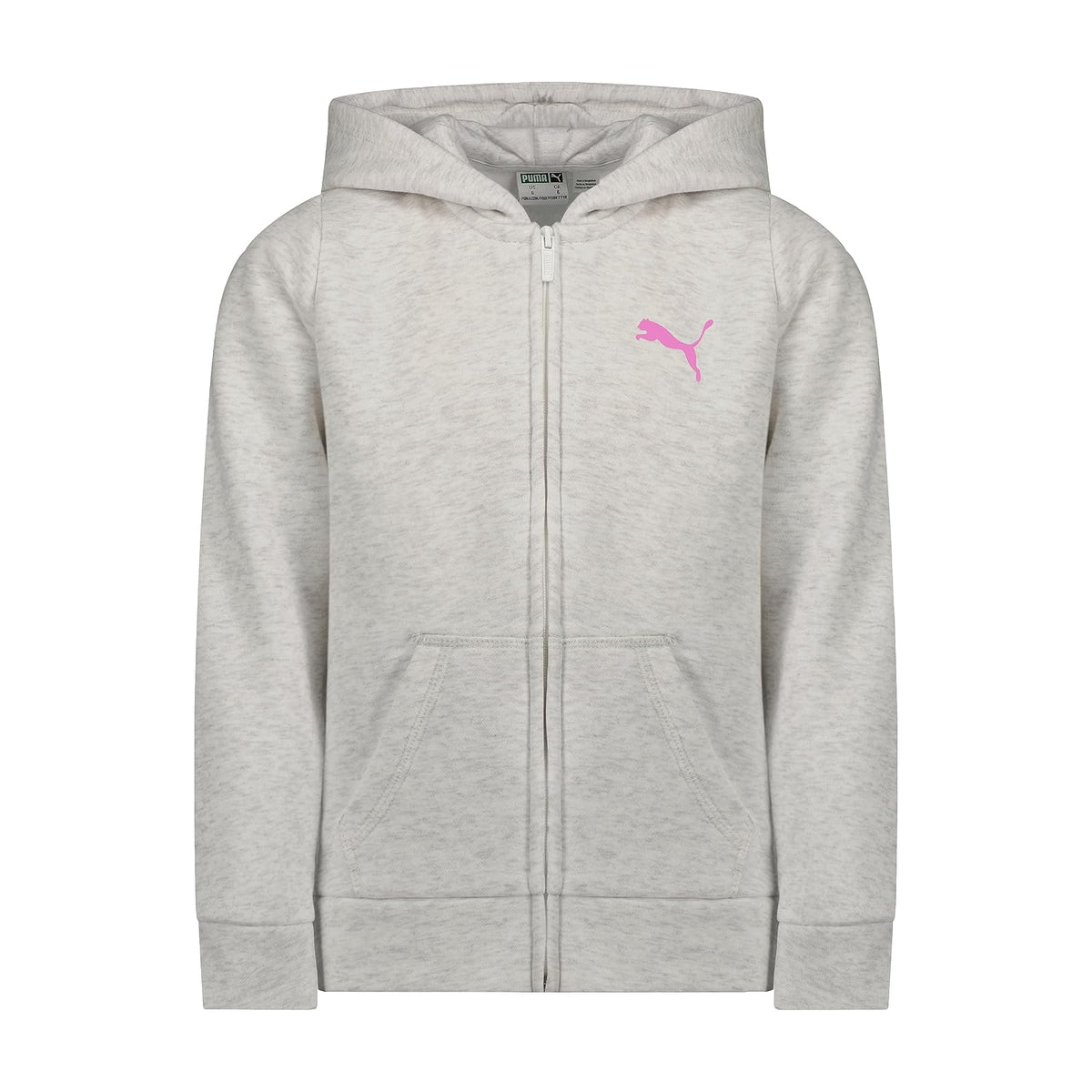 PUMA Core Sudadera con Capucha y Cierre para niña - M - Blanco jaspeado