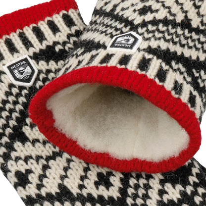 Hestra Manoplas de lana para mujer: guantes de invierno de punto nórdico