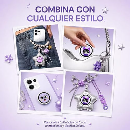 OPPO Bubble E-Badge para Celulares, Selfies con Cámara Trasera, Control Remoto hasta 10 m, Pantalla AMOLED de 1.7", Diseños Personalizables y Conexión Bluetooth 5.2